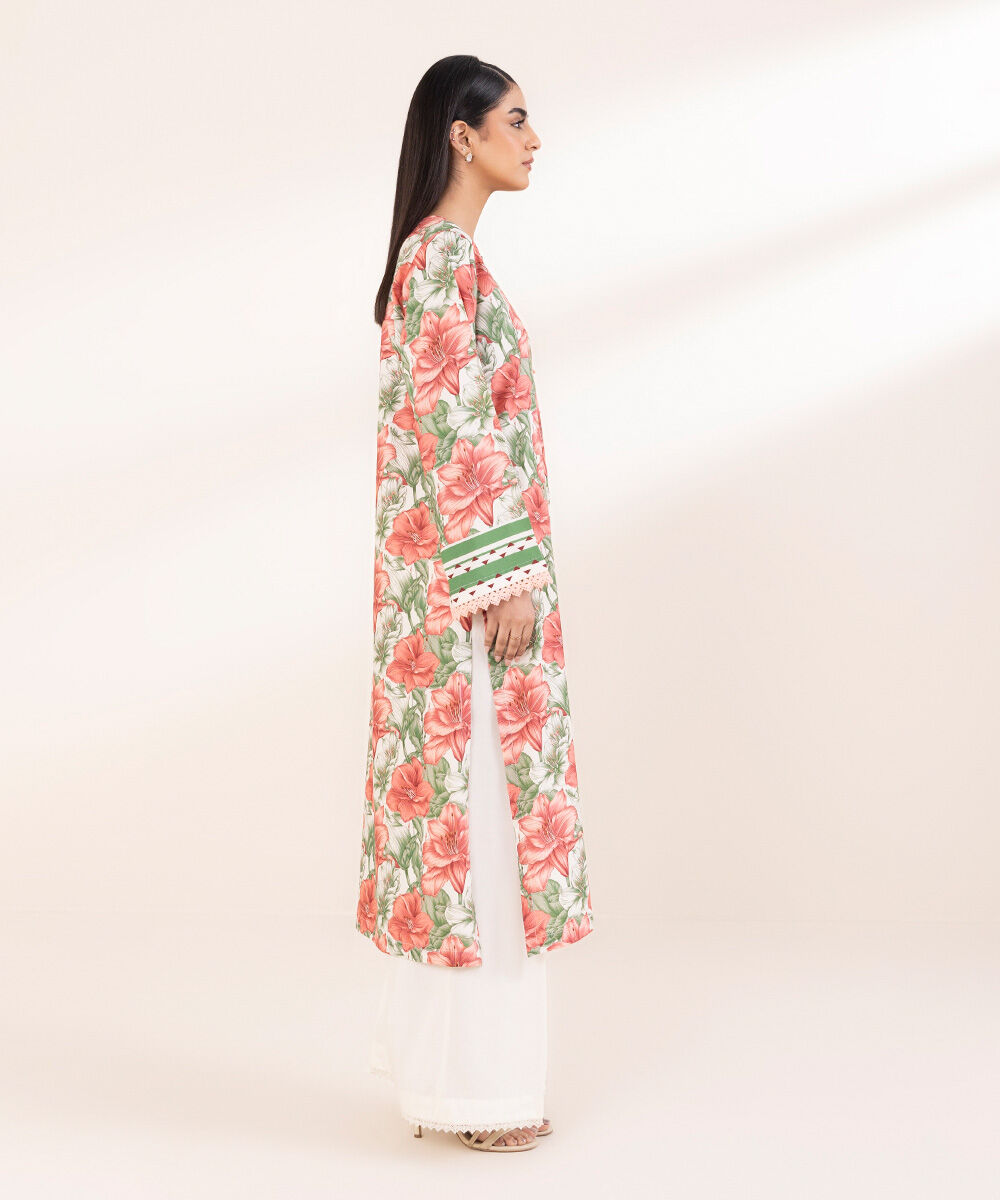 Women's Pret Cotton Viscose Multi Printed A-Line Shirt