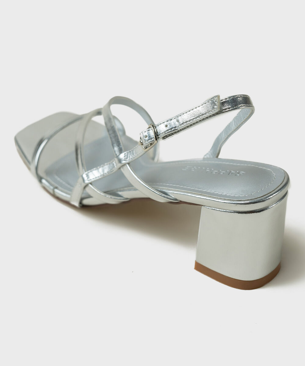 Women's Silver Block Heels
