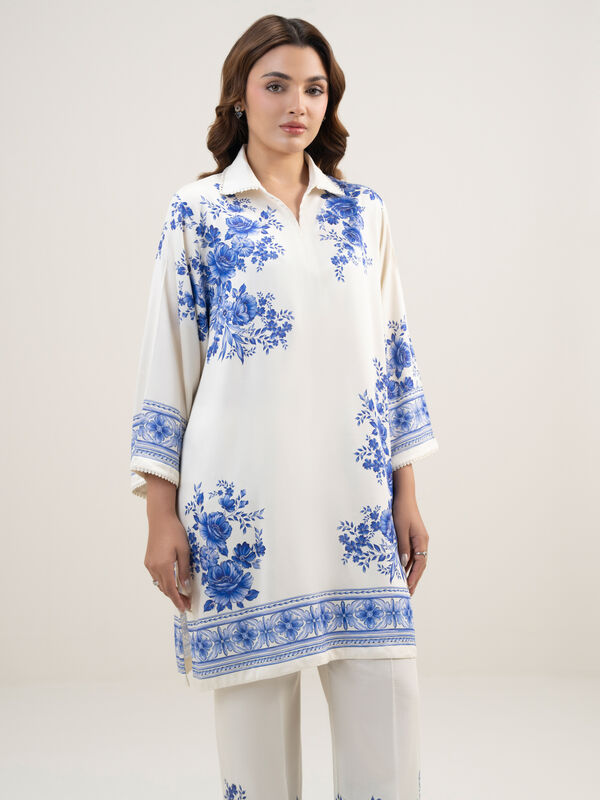 2 Piece - Printed Dobby Suit