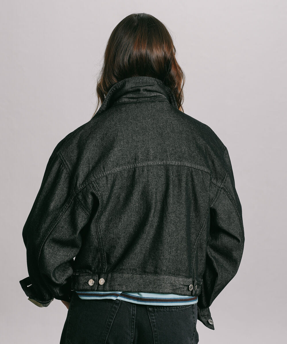 Women's Western Wear Black Denim Trucker Jacket