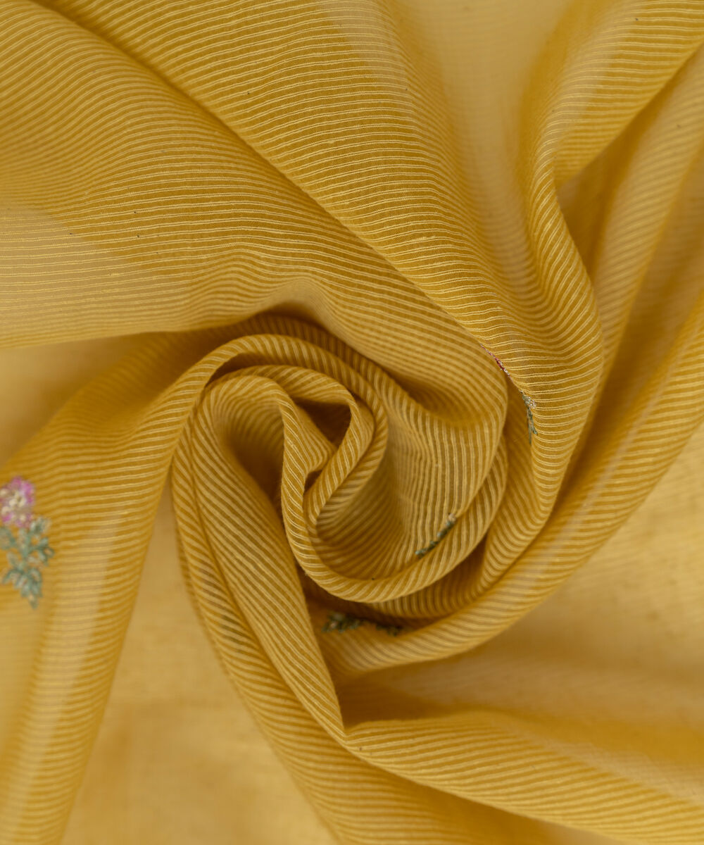 Blended Textured Karandi Embroidered Yellow Dupatta