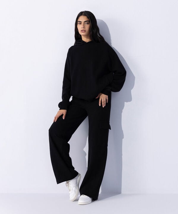 Raised Ribbed Cargo Joggers null