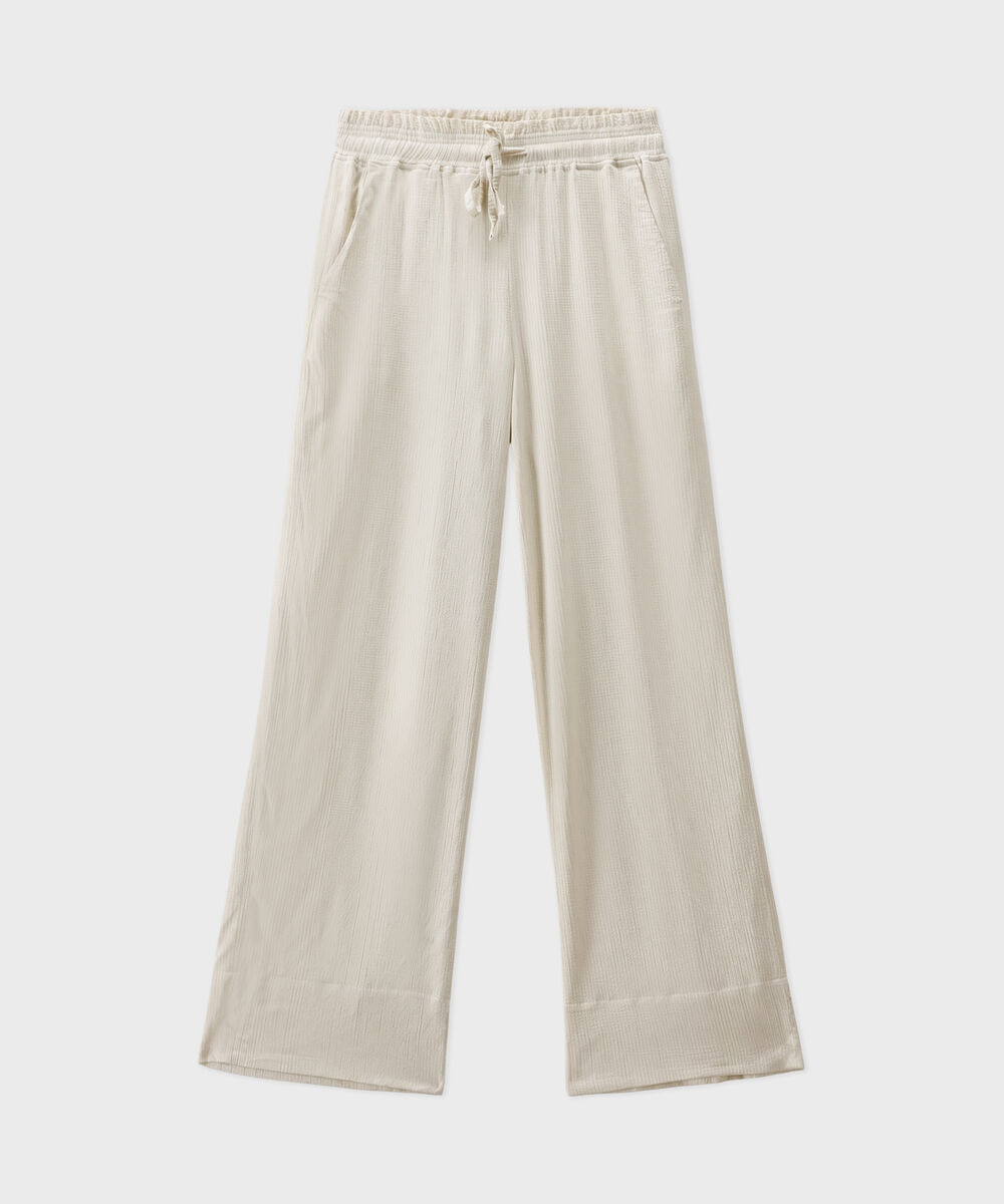 Seersucker Pull-On Trousers — Sapphire