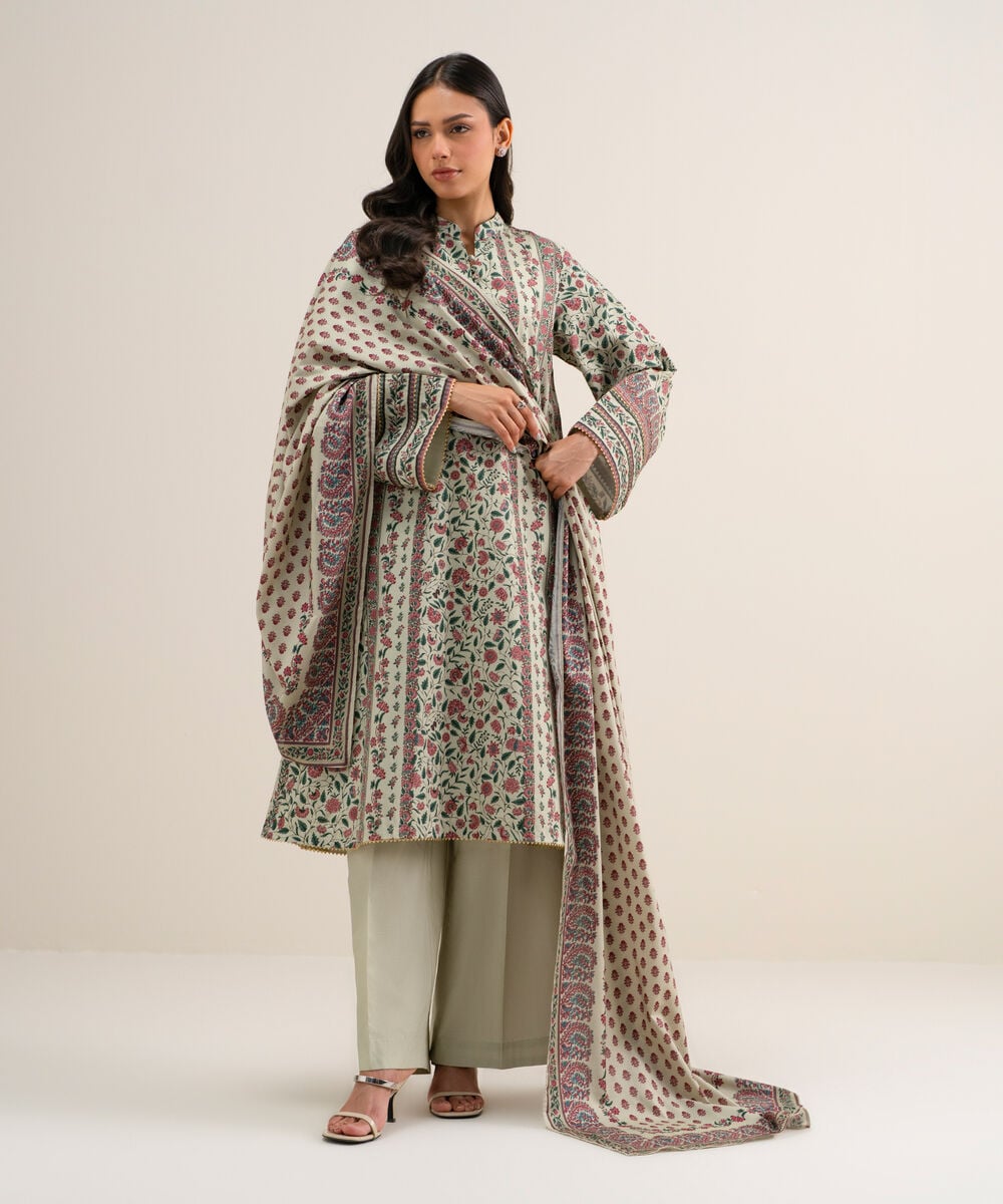 3 Piece - Printed Cotton Viscose Suit — Sapphire view 4