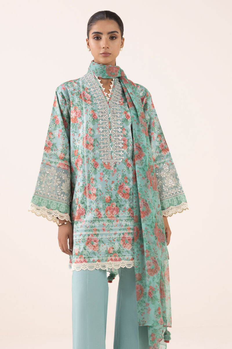 3 Piece - Embroidered Cotton Viscose Suit