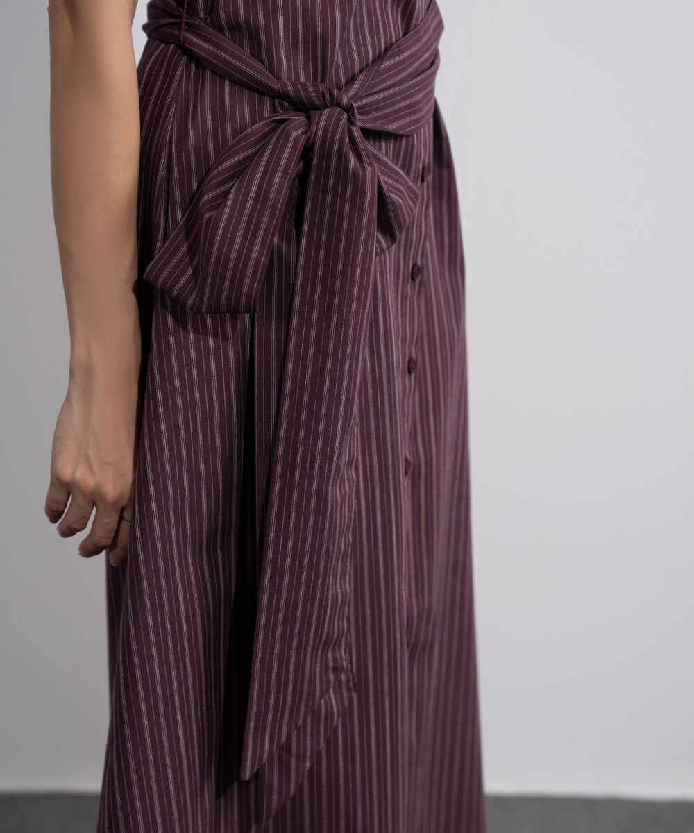Women's Multi Linen Blend Striped Dress