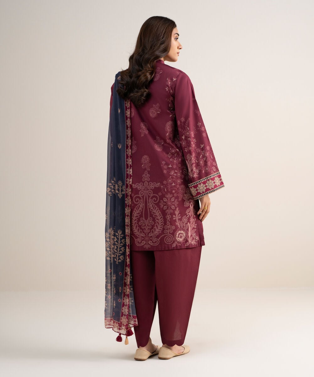 3 Piece - Printed Lawn Suit — Sapphire view 3