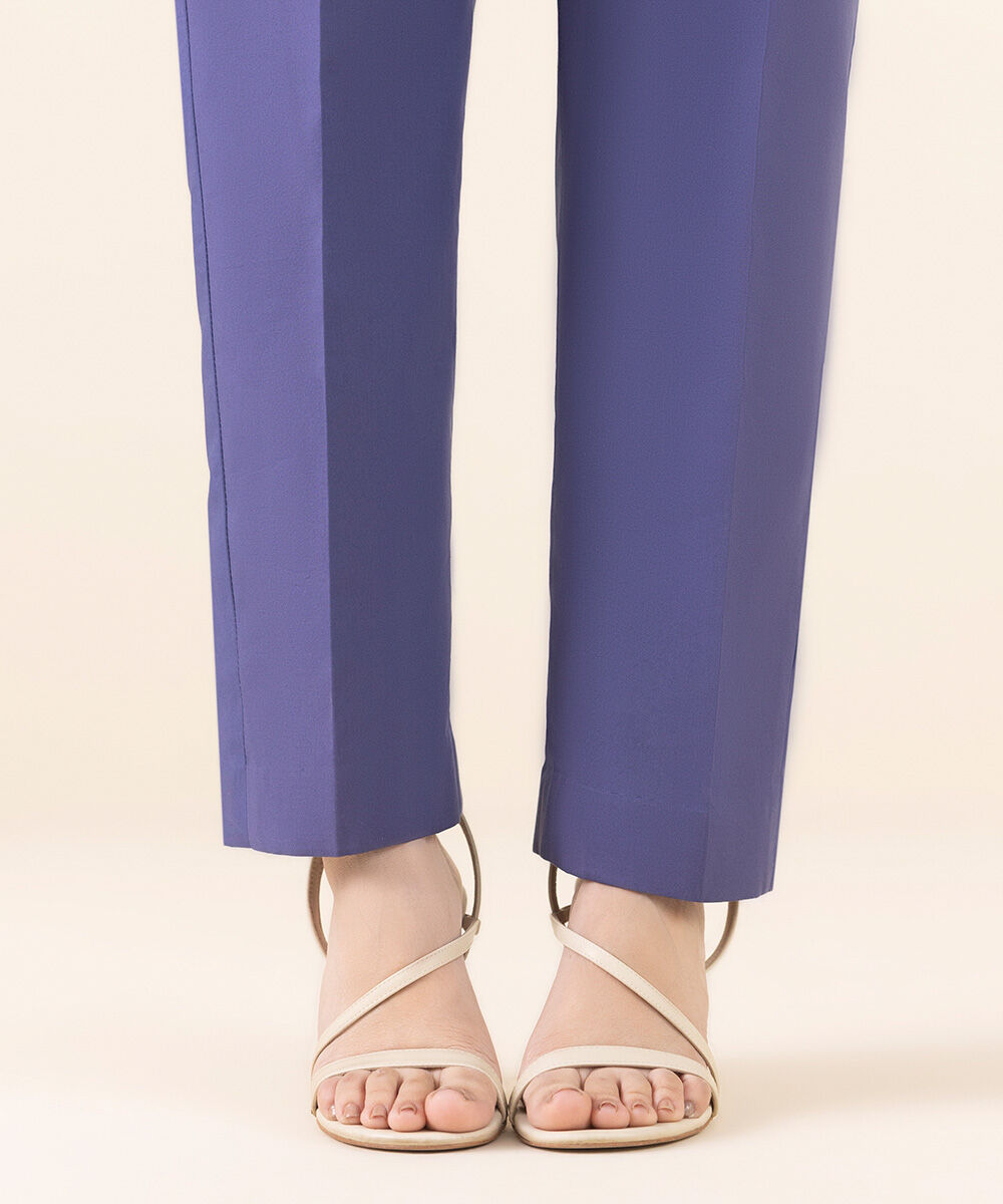 Unstitched Women's Embroidered Fine Cotton Satin Blue Three Piece Suit