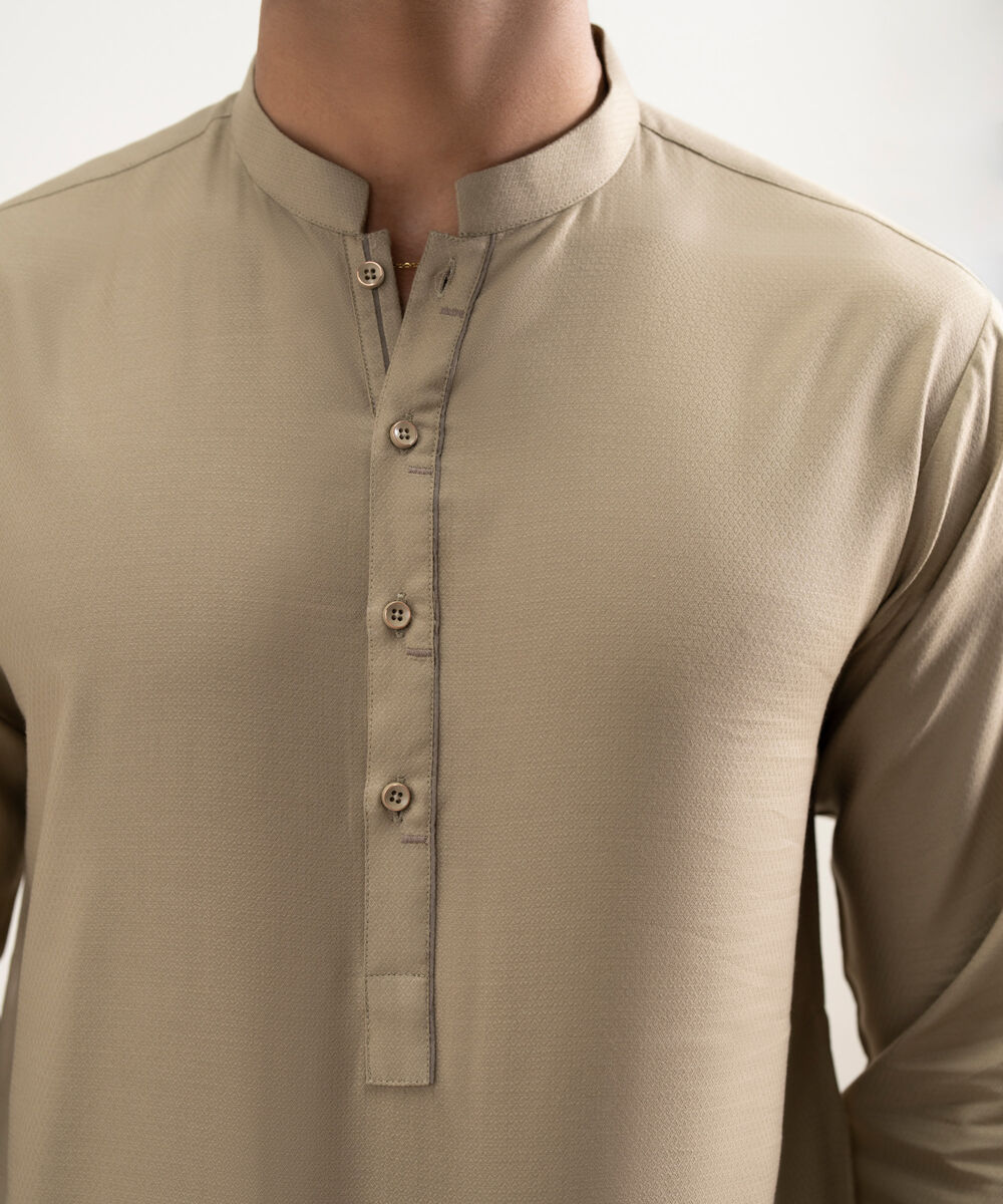 Men's Stitched Khaki Kurta