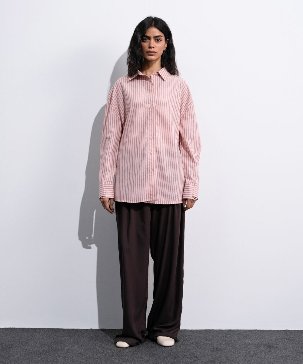 Women's Multi Cinched Waist Linen Blend Shirt