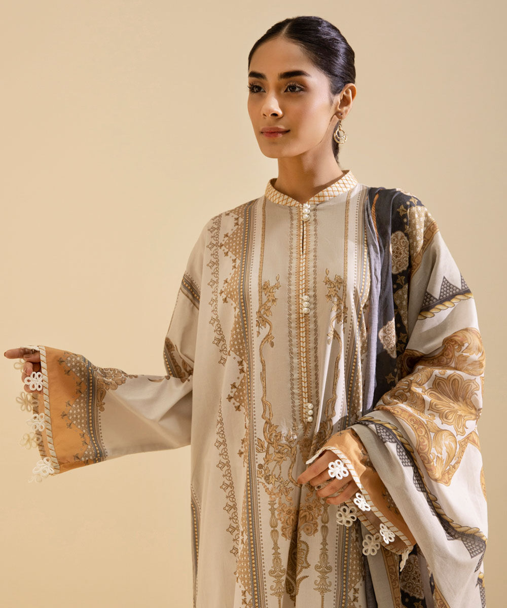 Womens Daily Unstitched 3 Piece - Printed Lawn Suit