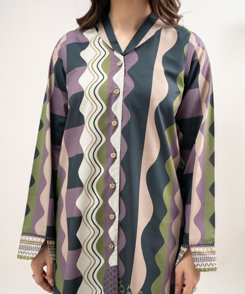 Women's Unstitched Lawn Printed Multi Shirt