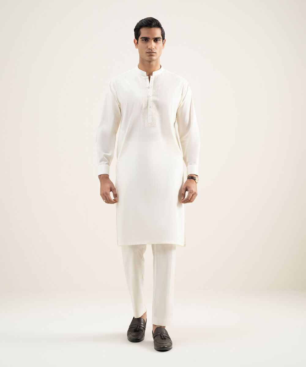 Men's Stitched Premium Cotton Navy Blue Suit