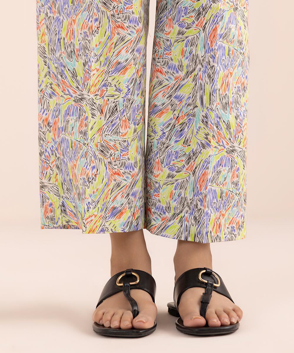 Women's Pret Cambric Multi Printed Straight Pants