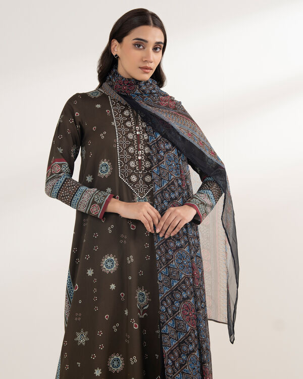 3 Piece - Embroidered Light Linen Suit