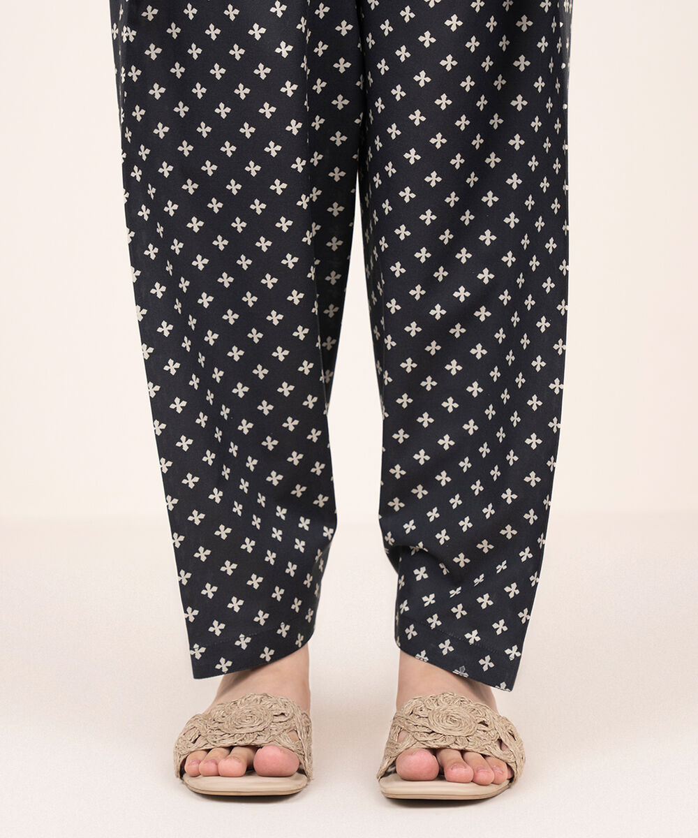 Women's RTW Cambric Black Printed Shalwar