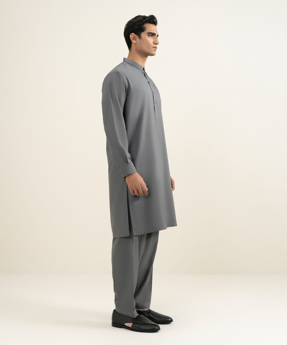 Men's Stitched Grey Kameez Shalwar