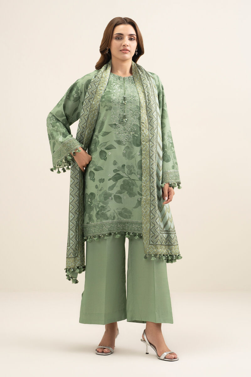 3 Piece - Embroidered Cotton Viscose Suit