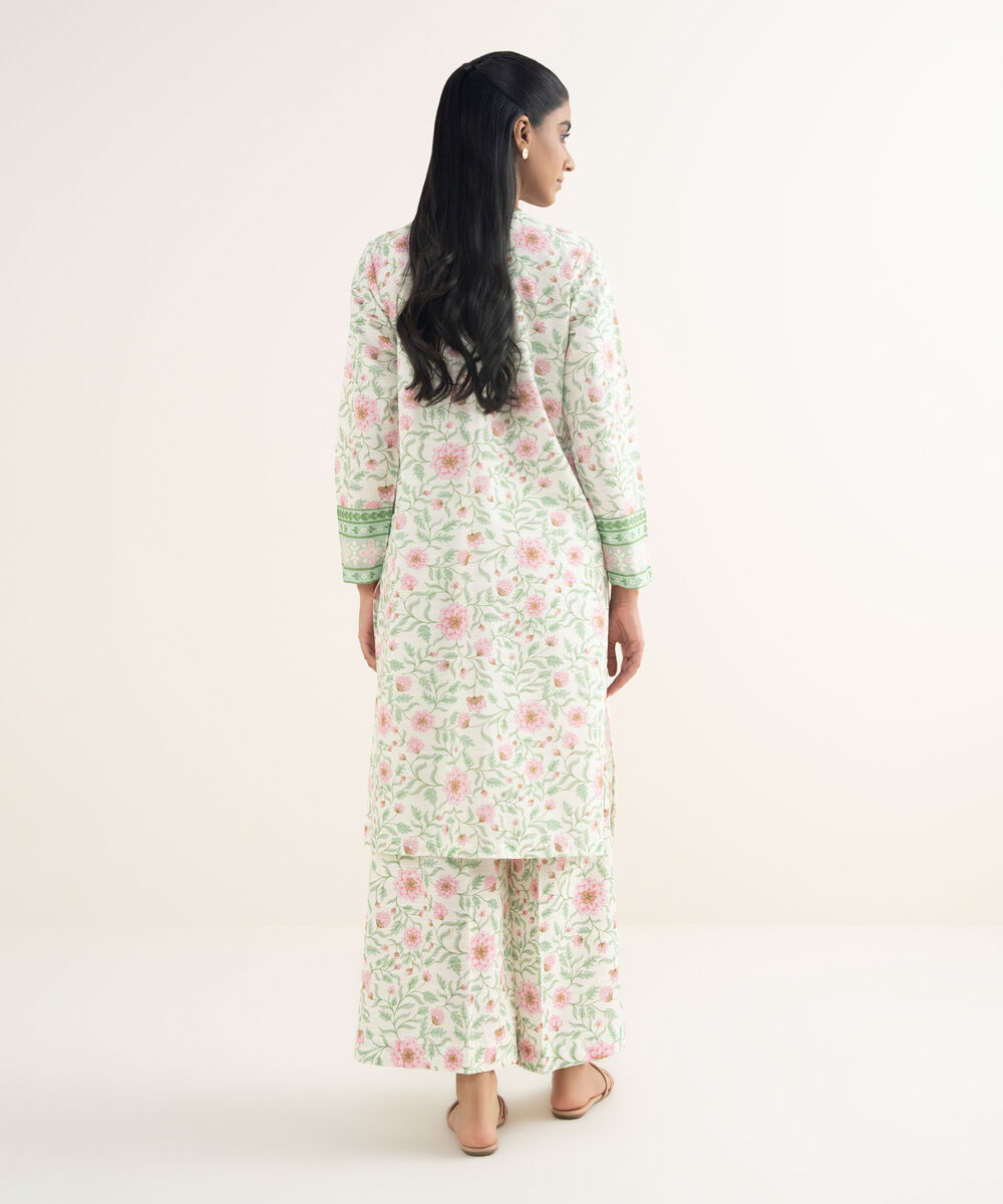 Women's RTW Light Khaddar Embroidered Off White Straight Shirt