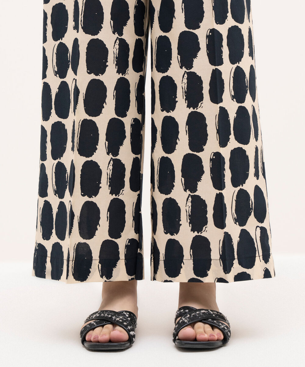 Women's RTW Cambric Beige Printed Culottes