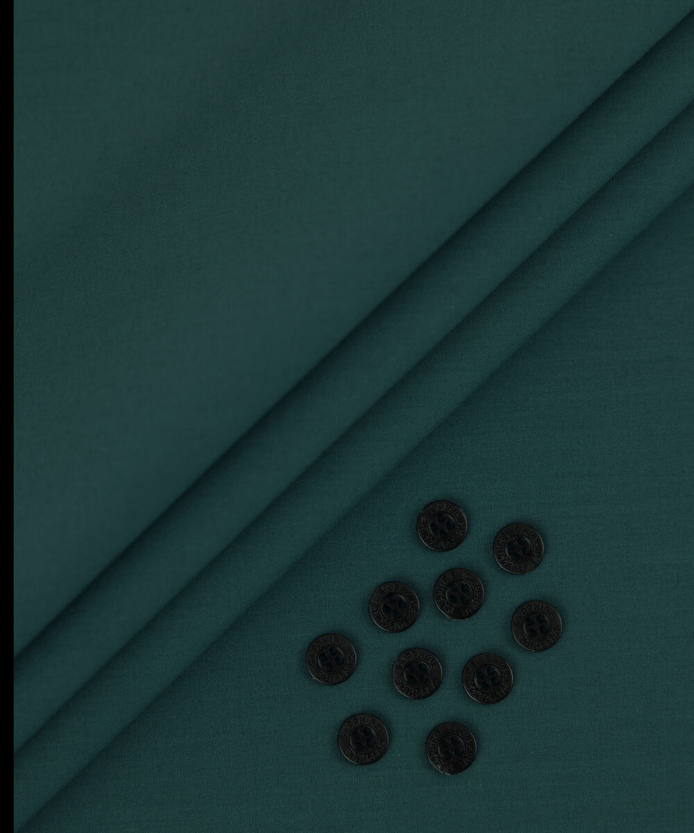 Men's Unstitched 2-Piece Premium Cotton Teal Green Suit