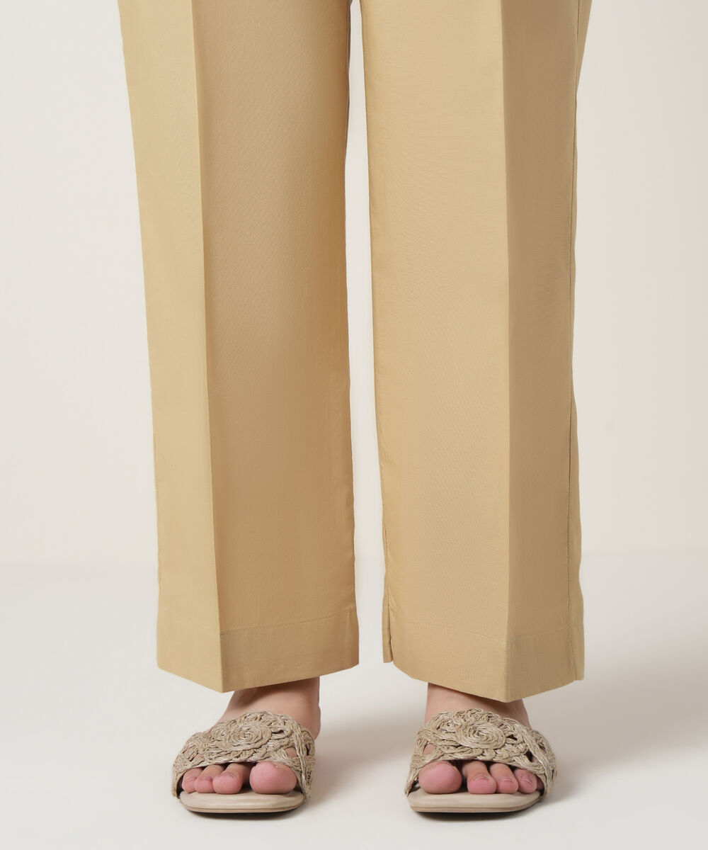 Women's RTW Cambric Golden Solid Trousers
