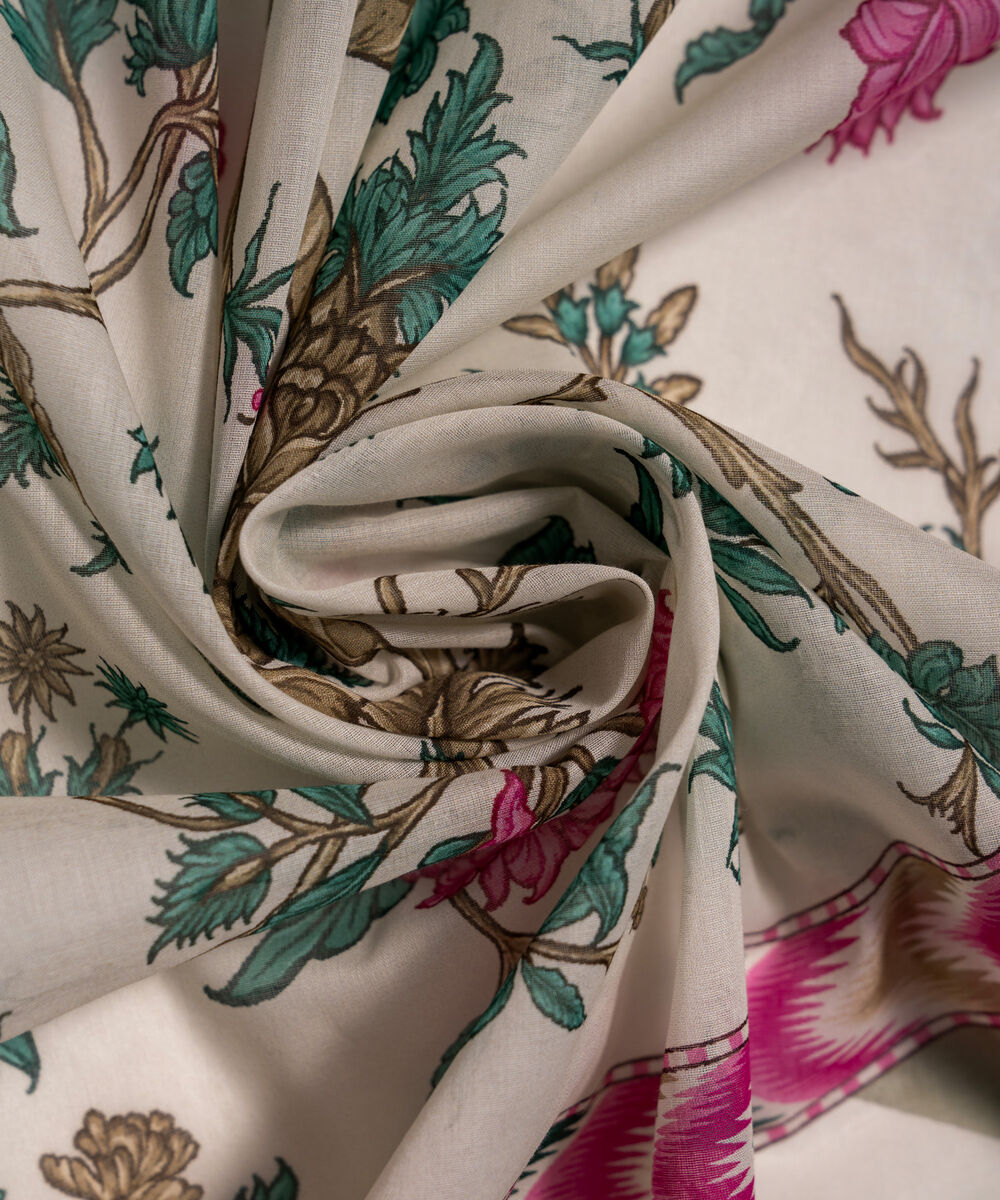 Lawn Printed Off White Dupatta
