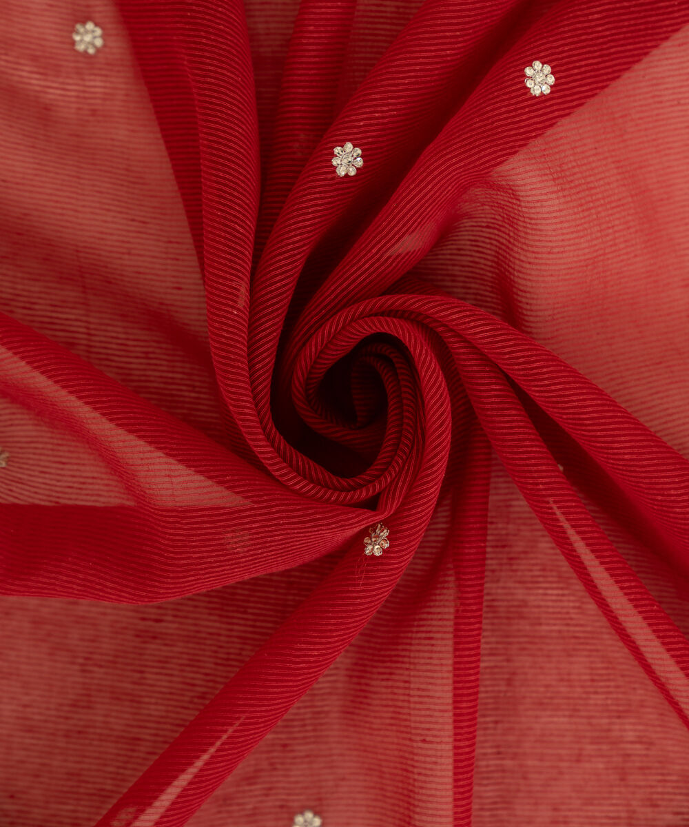 Blended Textured Karandi Embroidered Red Dupatta