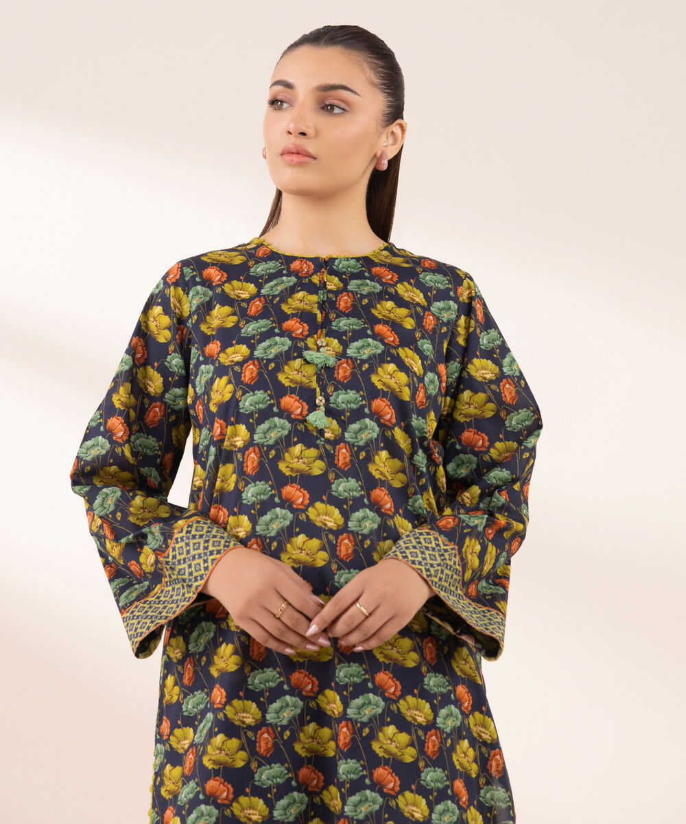 Women's RTW Lawn Multi Printed A-Line Shirt