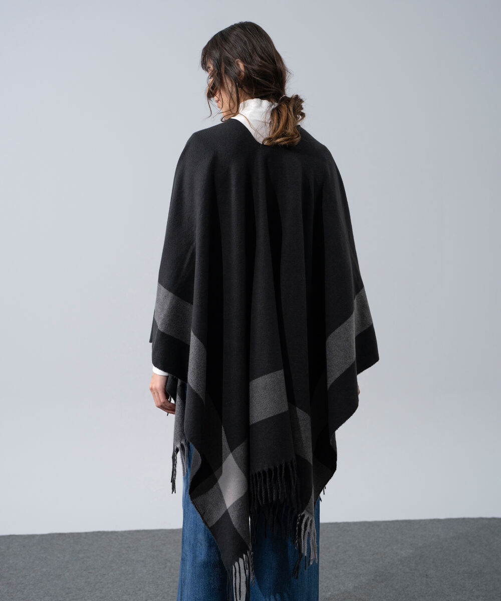 Women's Western Wear Black Polyester Cape Shawl