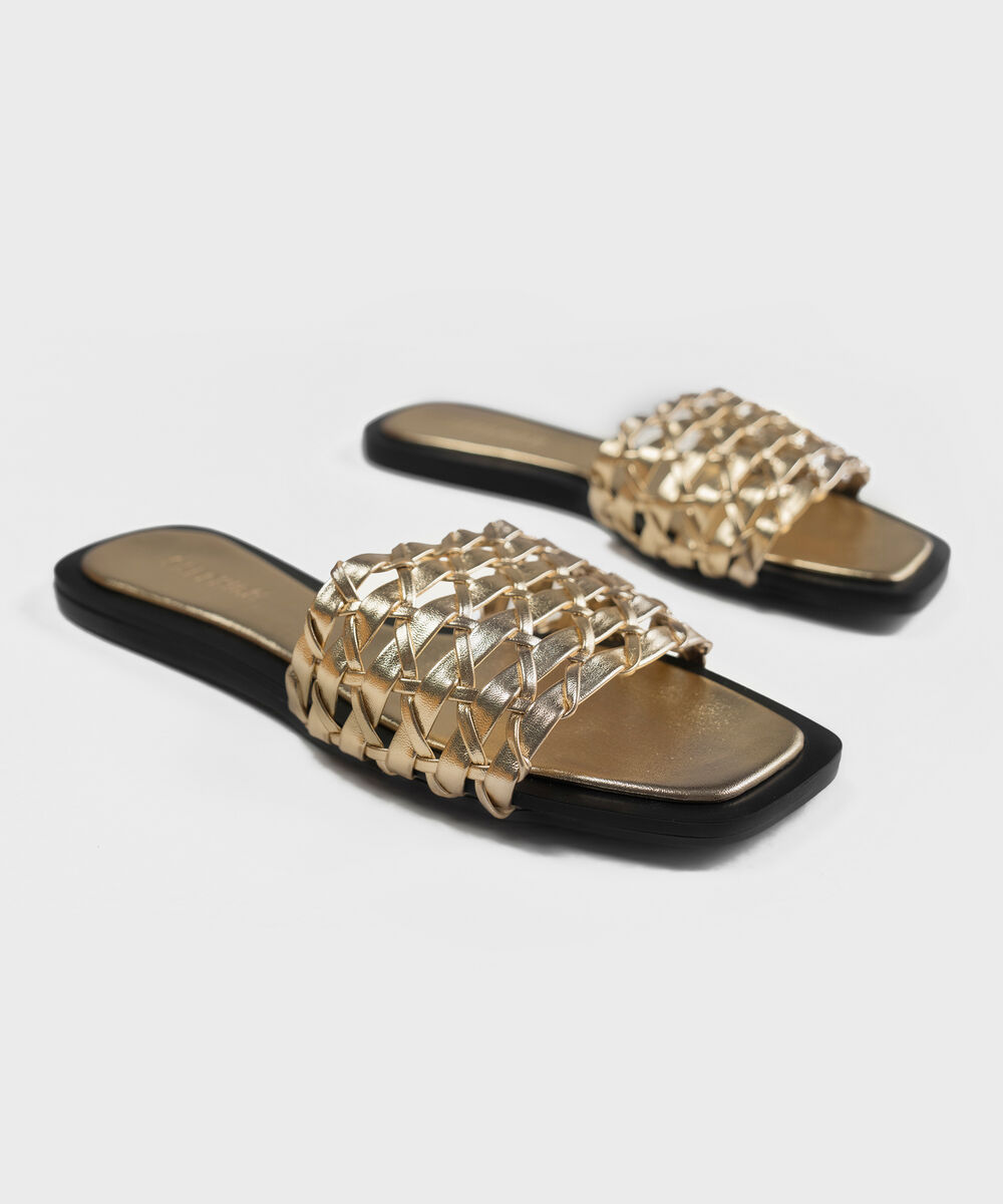 Women's Gold  Braided Sandals