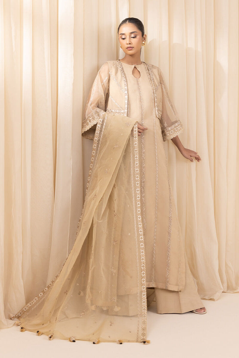 3 Piece -  Embroidered Organza Suit