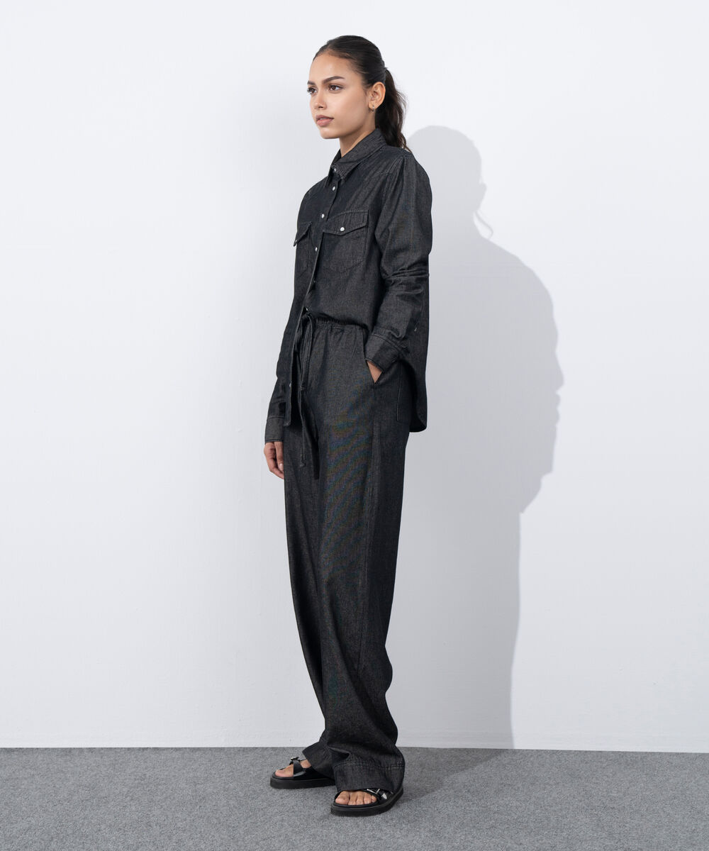 Women's Western Wear Grey Denim Pull-On Trouser