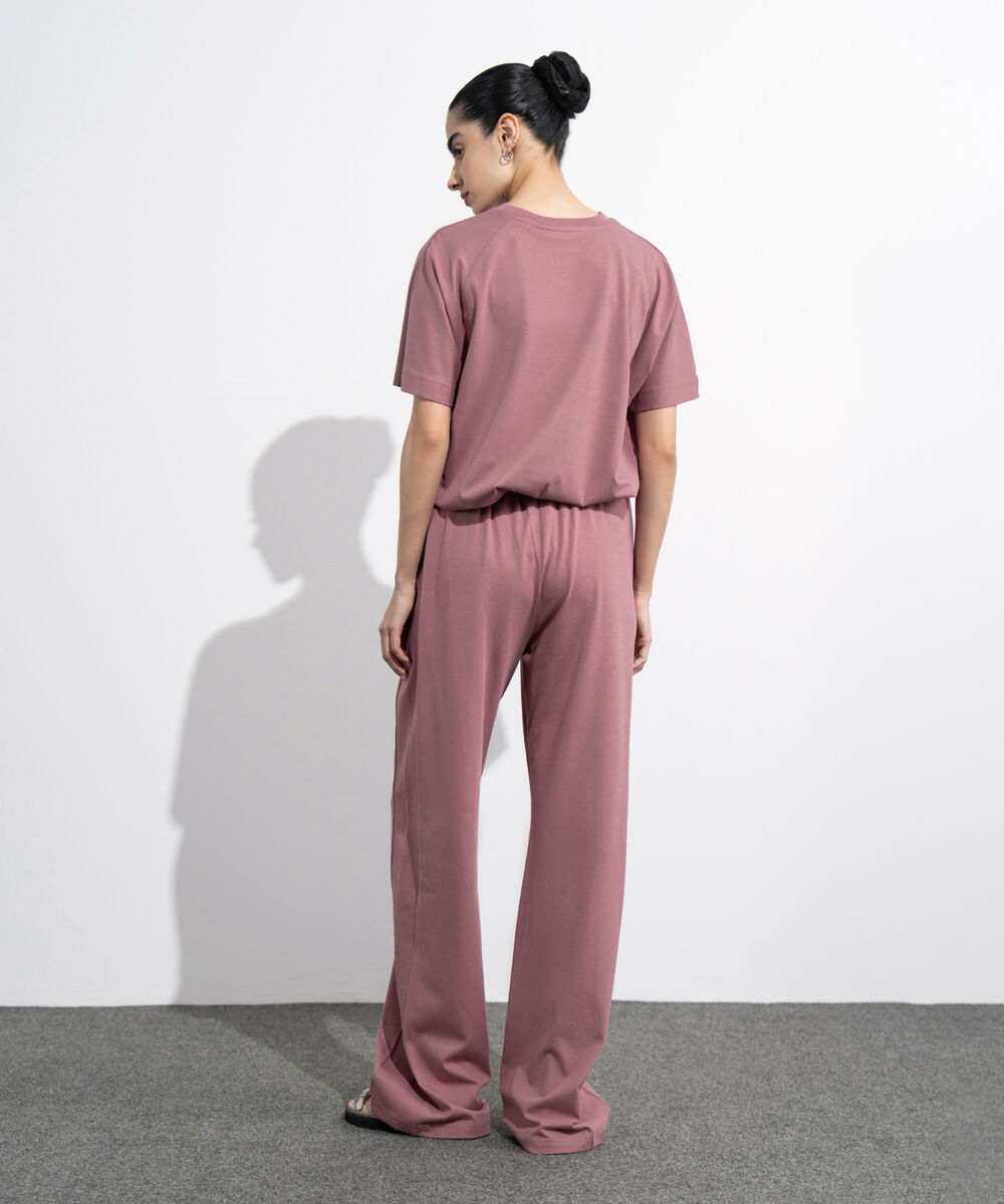 Women's Western Wear Pink Pull-On Jersey Trousers