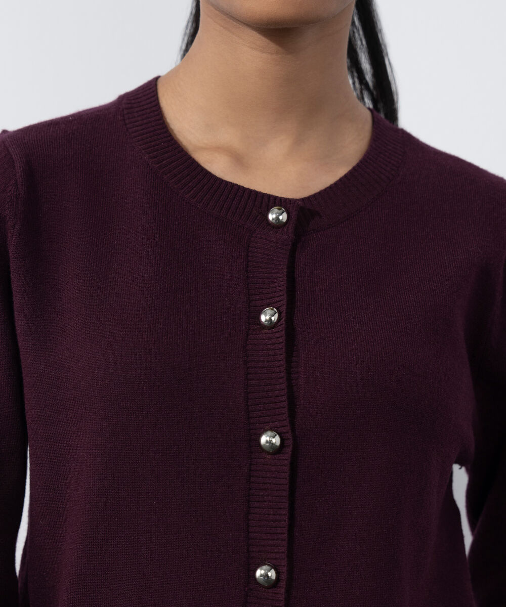 Women's Western Wear Merlot Regular-Fit Knit Cardigan