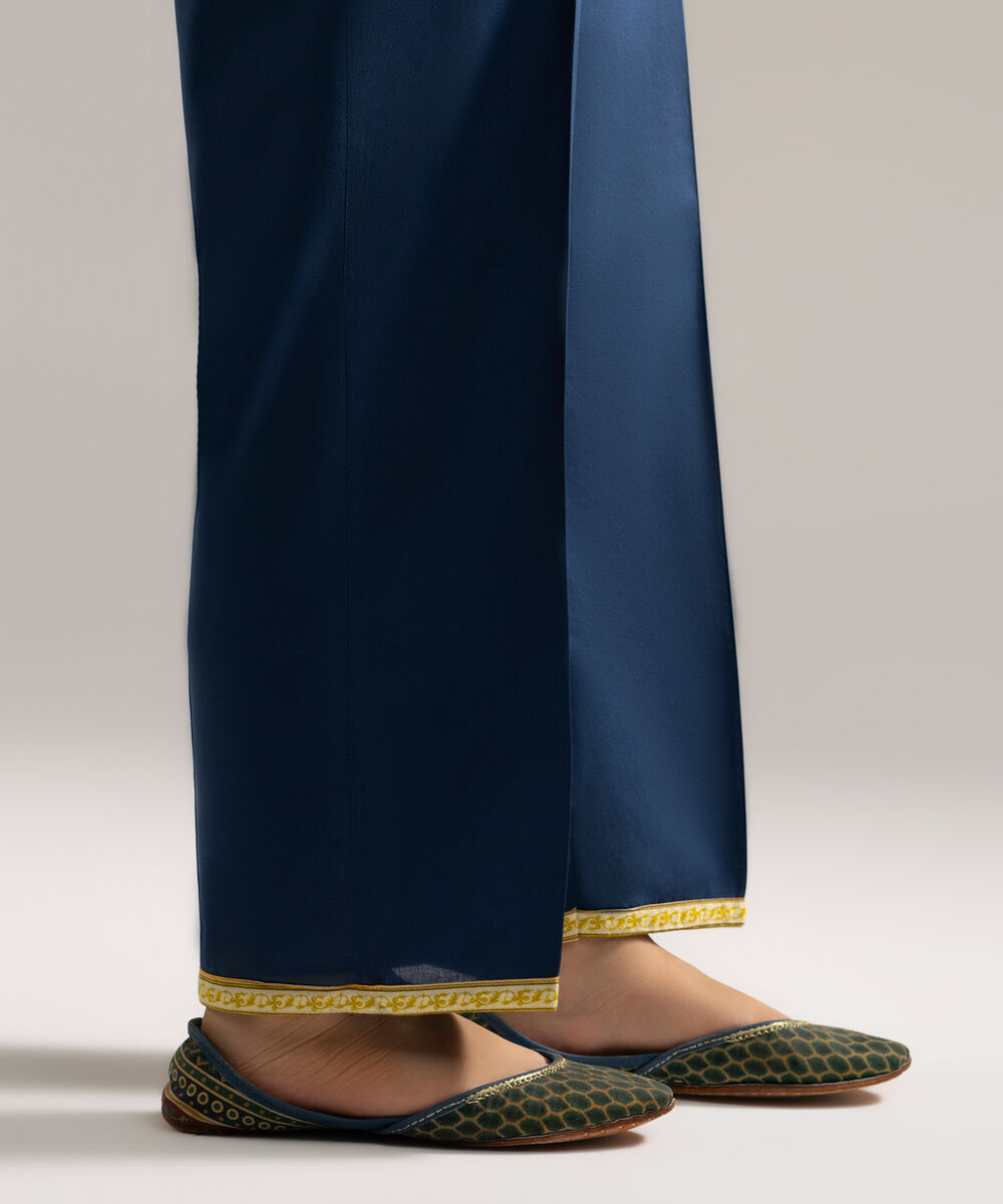 Women's RTW Cambric Solid Turquoise Culottes