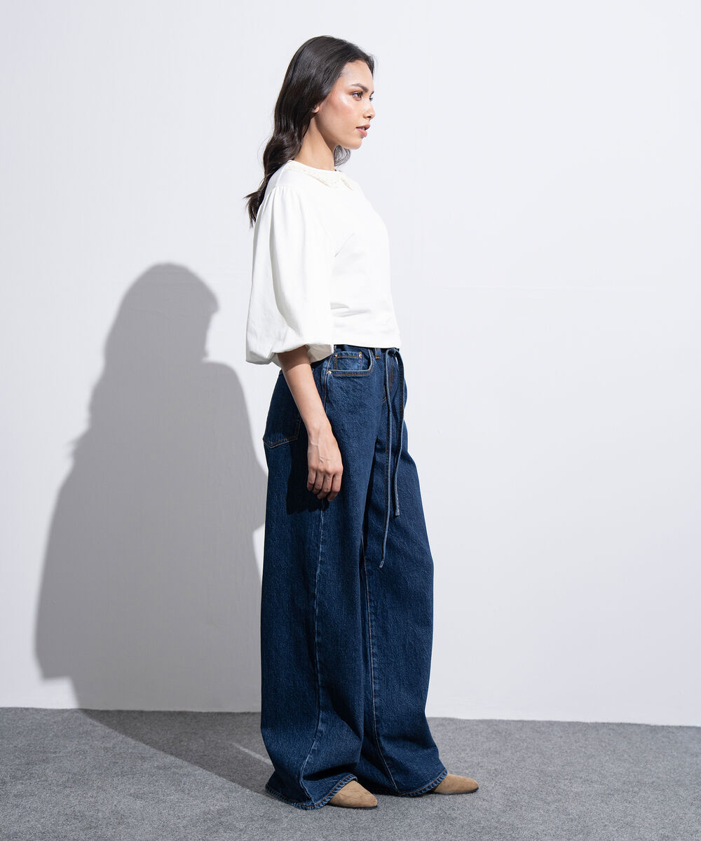 Women's Western White Embroidered Collar Top