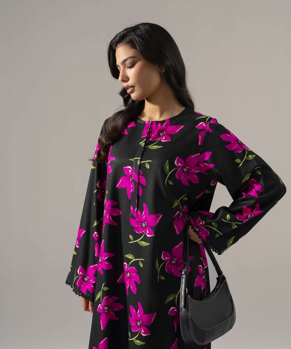 Women's RTW Viscose Marina Printed Black 2 Piece Suit