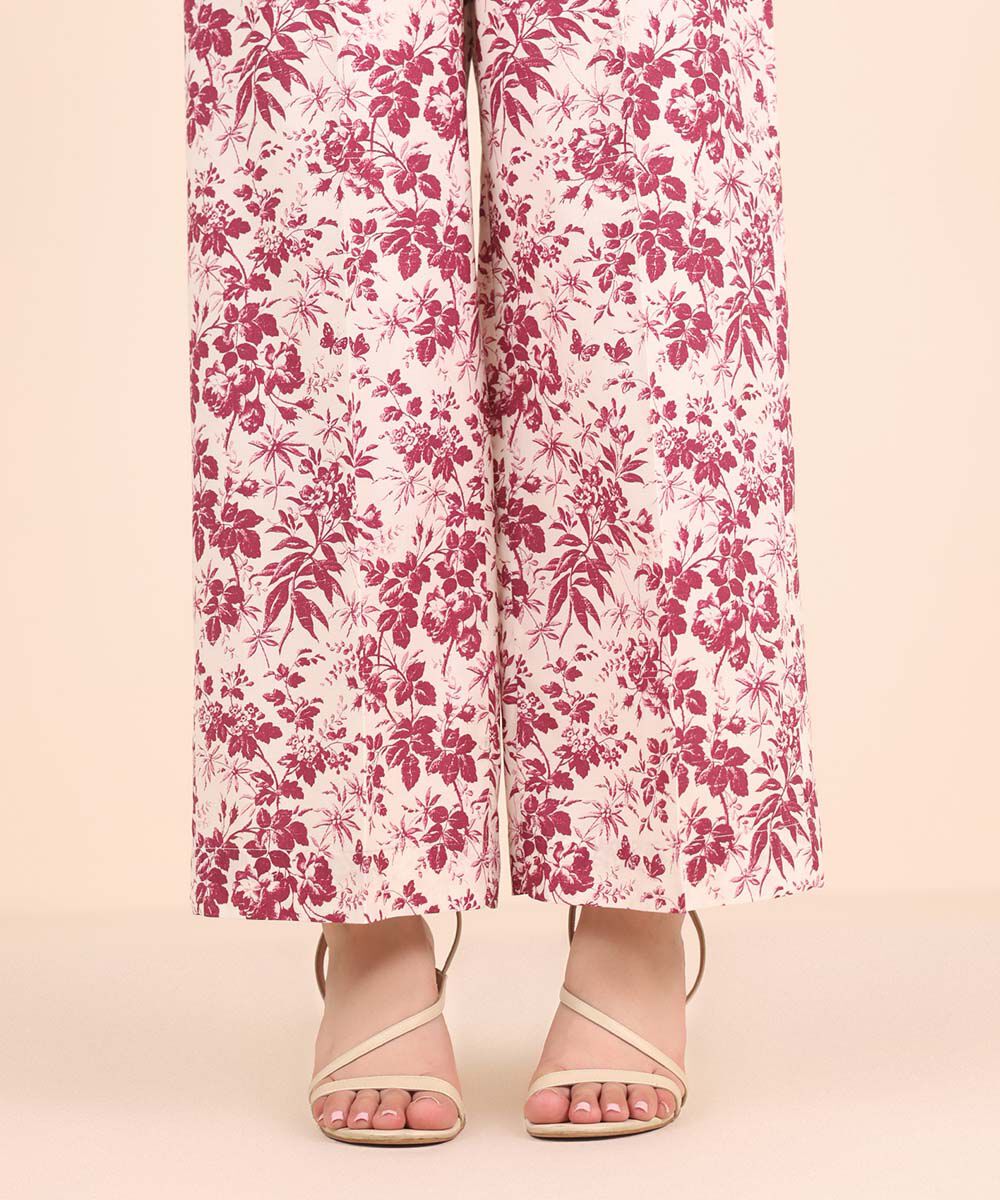 Women's RTW Cambric Pink Printed Culottes