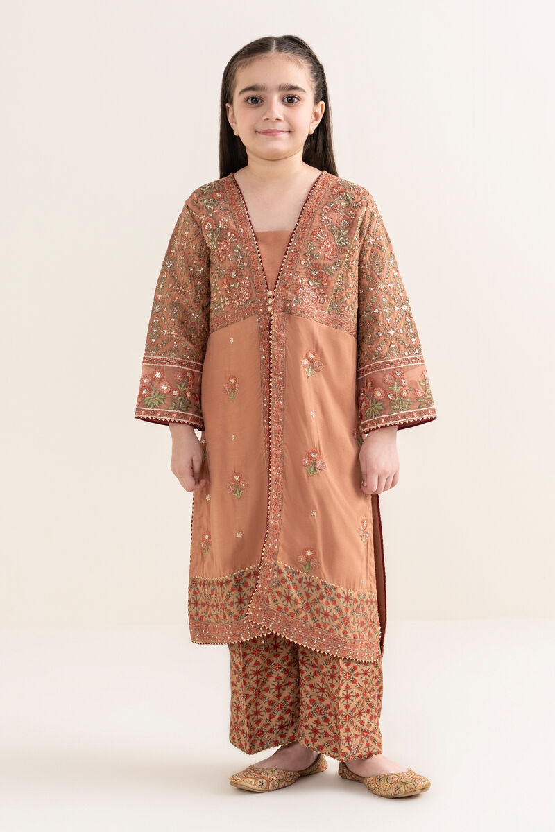 2 Piece - Embroidered Cotton Net Suit