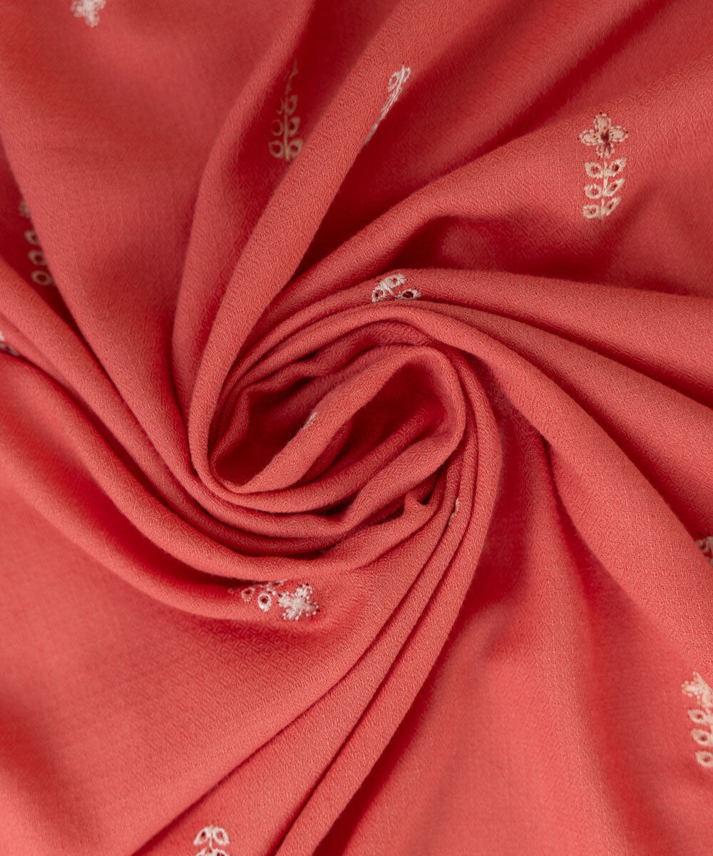 Woman - Pink Embroidered Blended Shawl