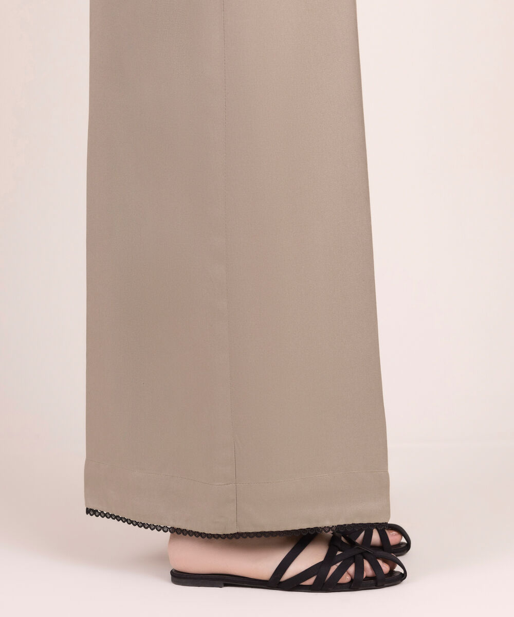 Women's RTW Viscose Marina Solid Grey Flared Pants