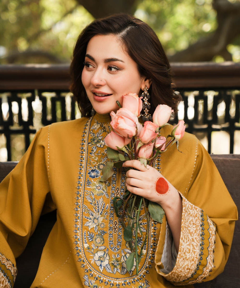 Woman - Yellow 3 Piece - Embroidered Lawn Suit