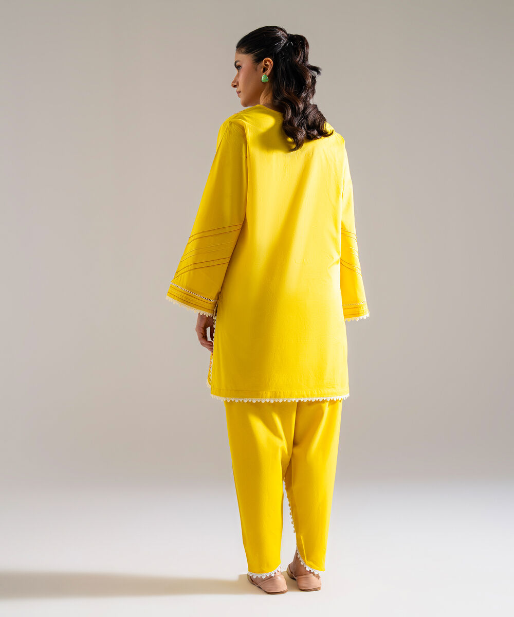 Women's RTW Lawn Embroidered Yellow 2 Piece Suit
