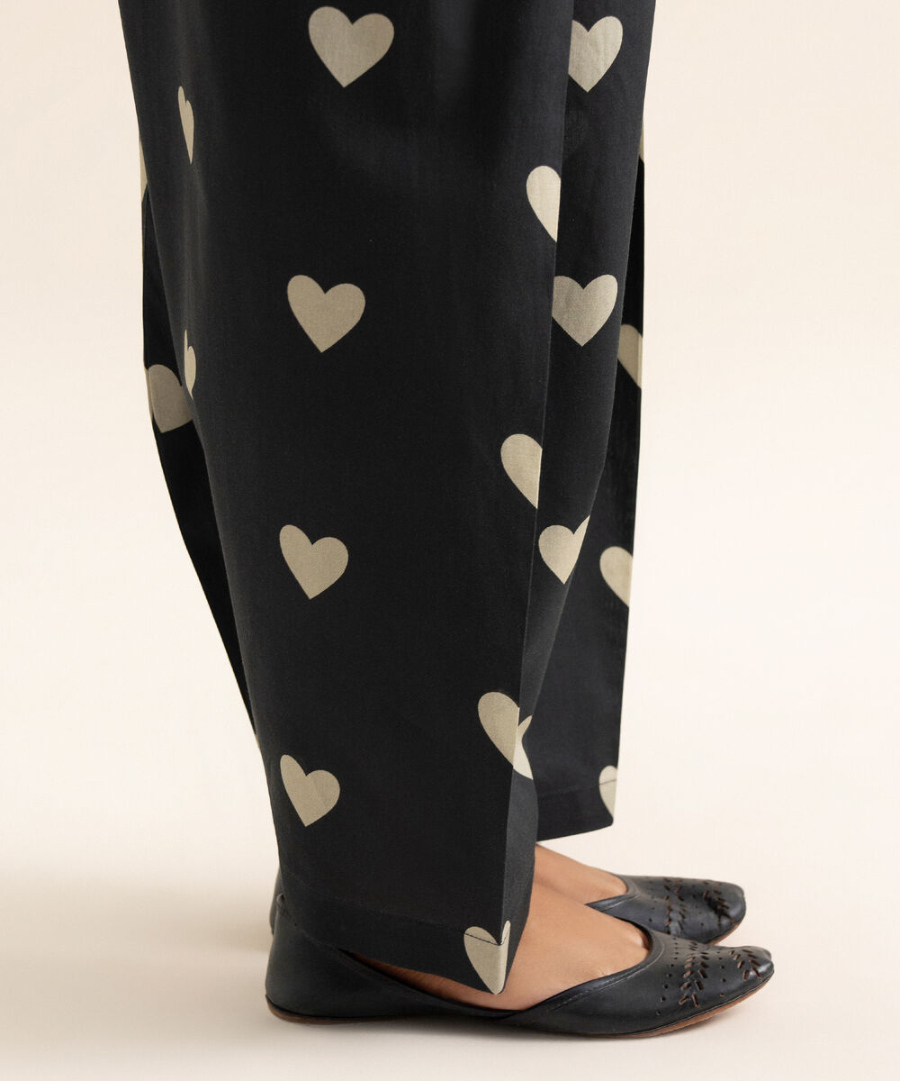 Women's Unstitched Cotton Black Trouser