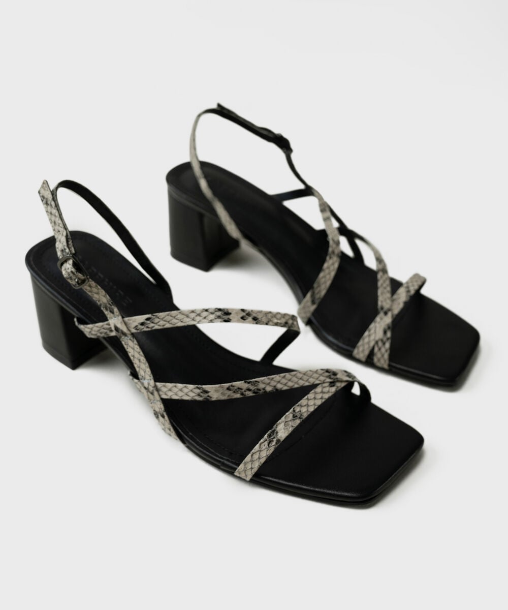 Women's Snake Print Block Heels
