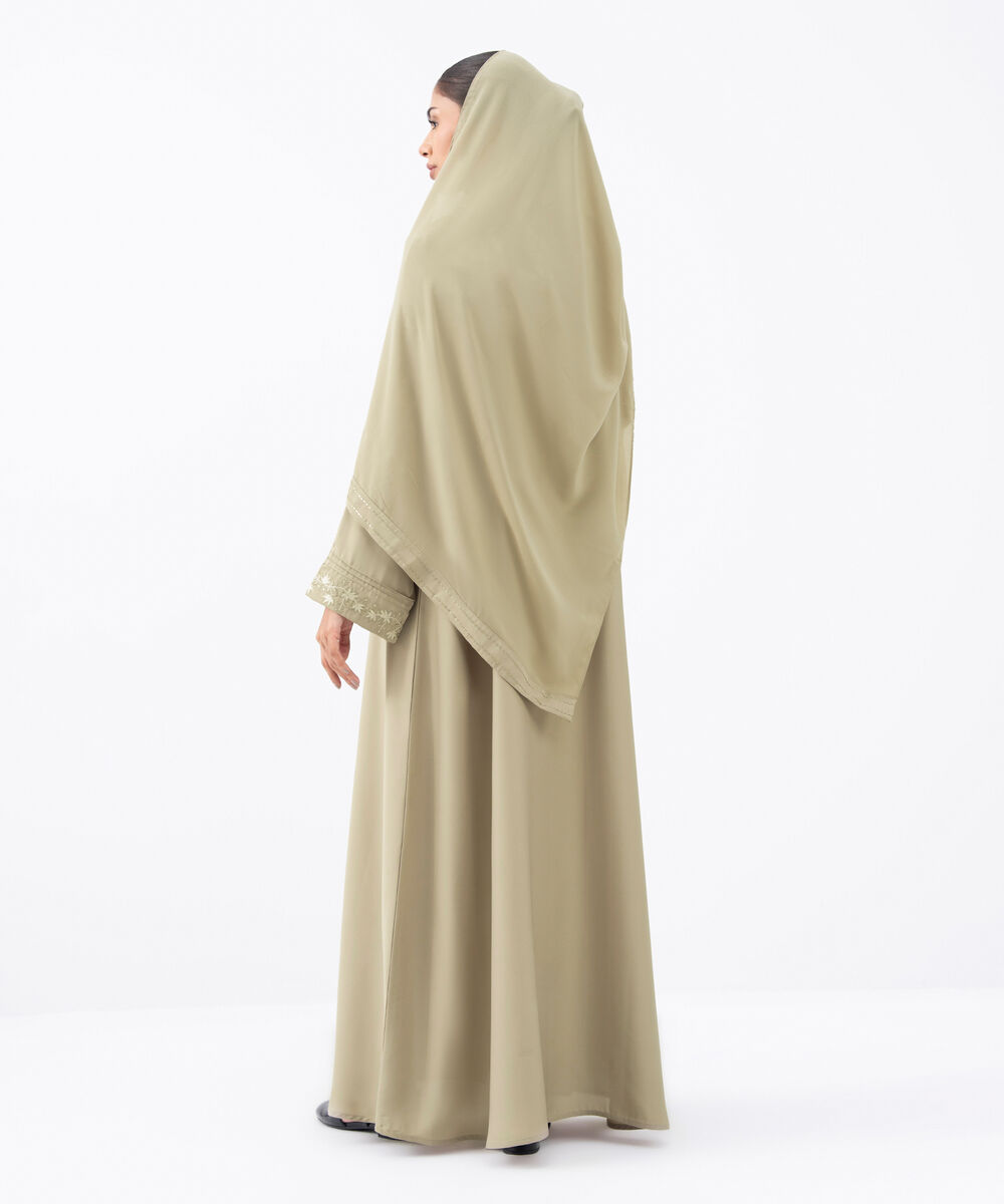 Women's Fawn Polyester Abaya Set