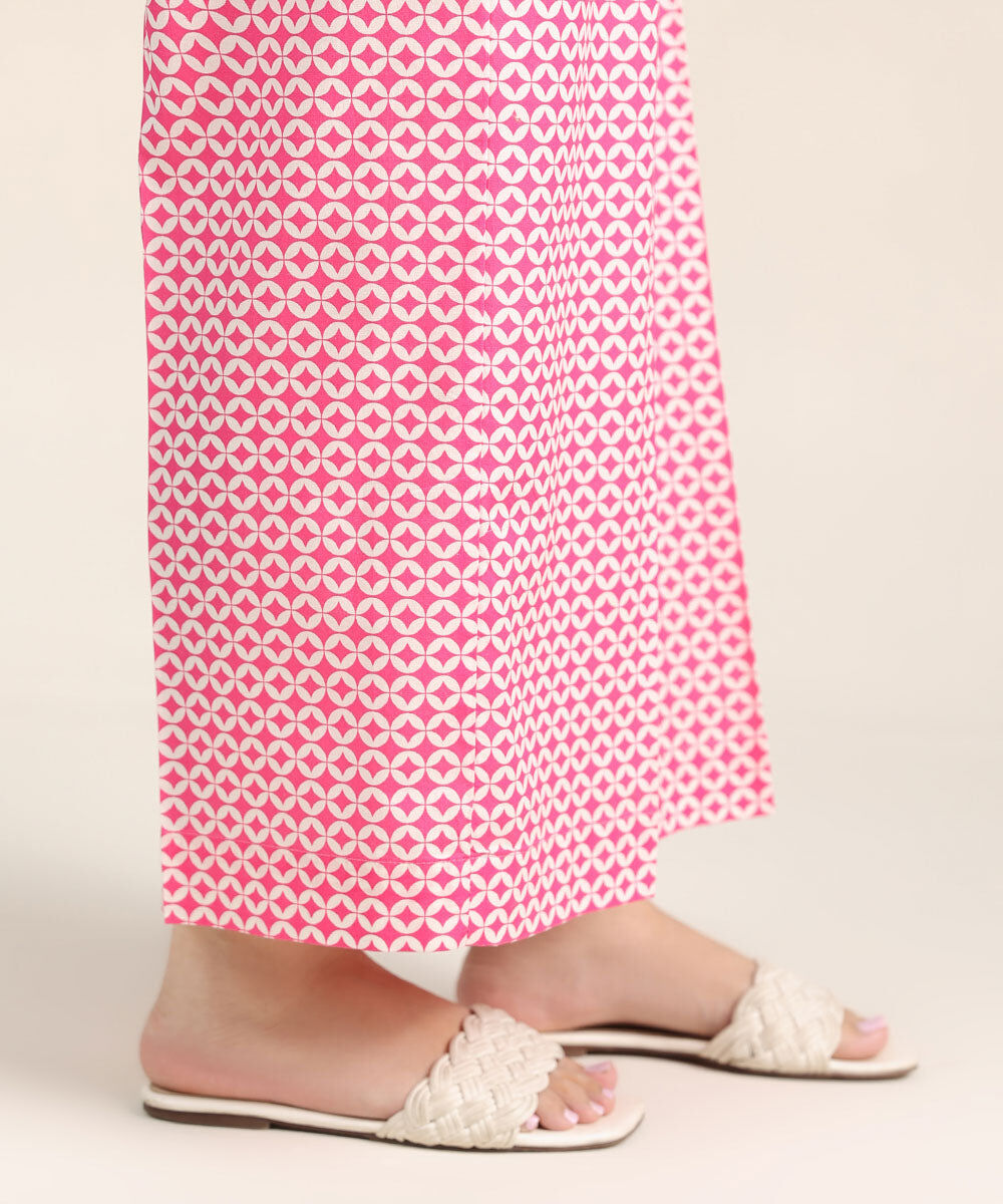 Women's Pret Cambric Pink Printed Culottes