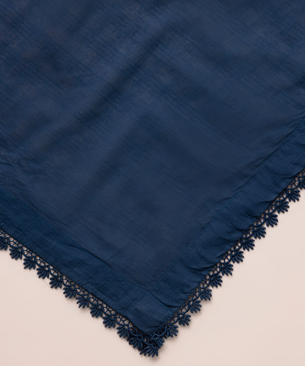 Textured Voile Blue Solid Dupatta