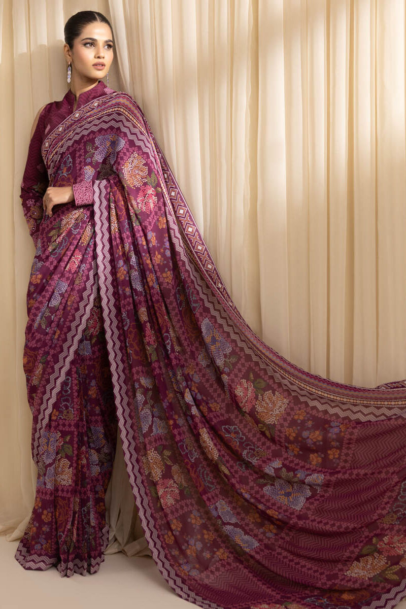 Embroidered Chiffon Saree